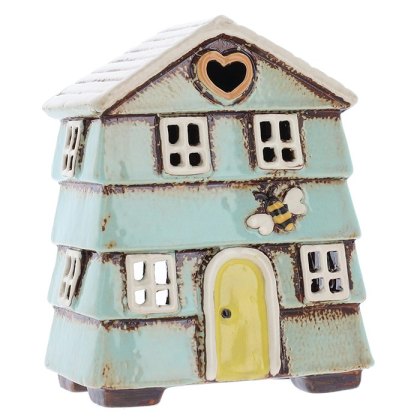 Village Pottery Beehive House Aqua Tealight Village Pottery Beehive House Aqua Tealight