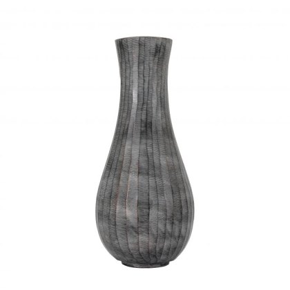 Gallery Direct Enya Fluted Vase Large Antique Grey Gallery Direct Enya Fluted Vase Large Antique Grey
