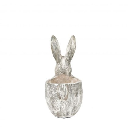 Gallery Direct Bunny Pot Small Distressed White