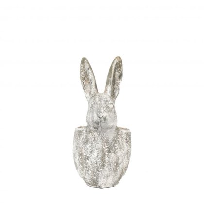 Gallery Direct Bunny Pot Large Distressed White
