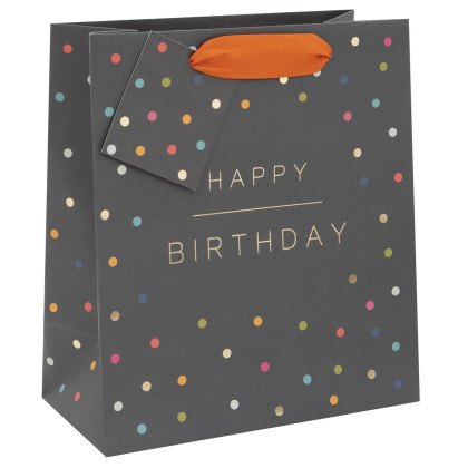 Glick Medium Spotted Happy Birthday Gift Bag Glick Medium Spotted Happy Birthday Gift Bag