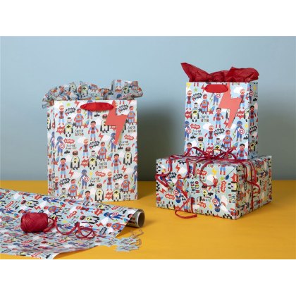 Glick Superheroes Roll of Gift Wrap