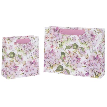 Glick Large Landscape Pink Hydrangea Gift Bag