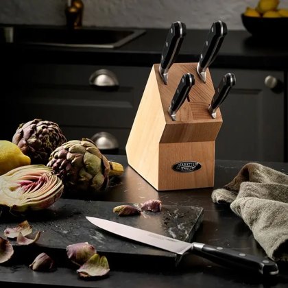 Hannah's Kitchen -cute knife set includes 3 kitchen knives, ceramic peeler  and multipurpose scissor, dishwasher safe, good for beginners (Beige)