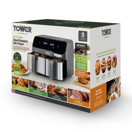 Tower Vortx Eco Duo Grey Digital Basket Air Fryer