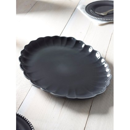 M.M Living Bobble Grey Scalloped Platter M.M Living Bobble Grey Scalloped Platter
