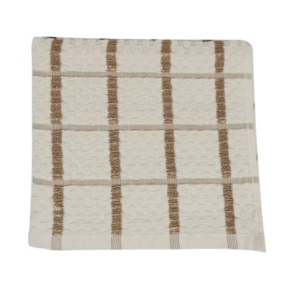 Popcorn Cream and Brown Waffle Tea Towel Popcorn Cream and Brown Waffle Tea Towel
