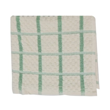 Popcorn Cream and Green Waffle Tea Towel Popcorn Cream and Green Waffle Tea Towel