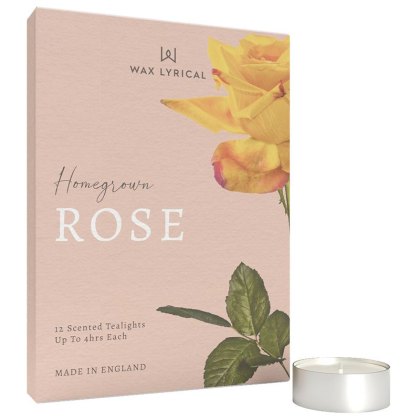 Wax Lyrical Home Grown 12 Pack Rose Tealights Wax Lyrical Home Grown 12 Pack Rose Tealights