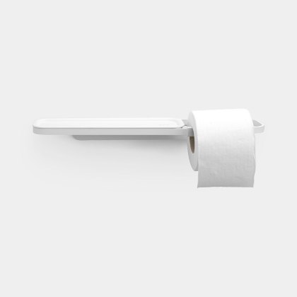 Brabantia Mindset Toilet Roll Holder with Shelf White Brabantia Mindset Toilet Roll Holder with Shelf White