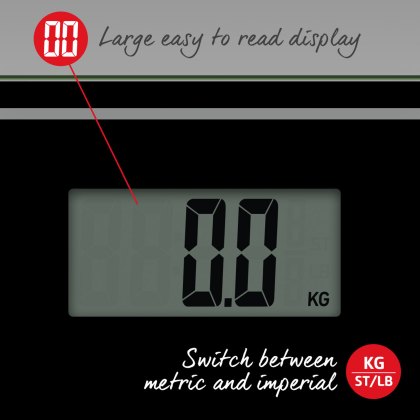 Salter Black Compact Glass Electronic Scale 9207