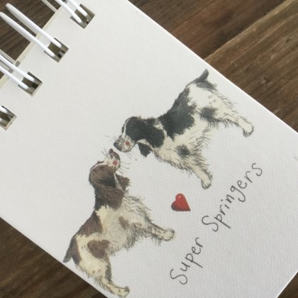 Alex Clark Super Springers Dog Small Spiral Notepad