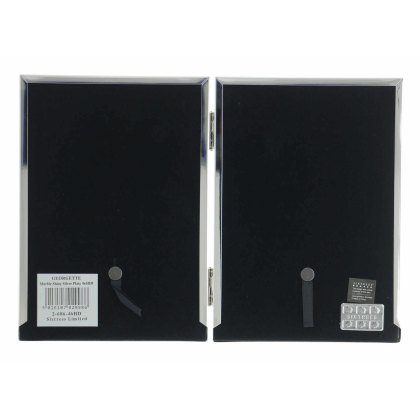 Sixtrees Georgetter Silver Plated Folding Grey Marble Effect Photo Frames.