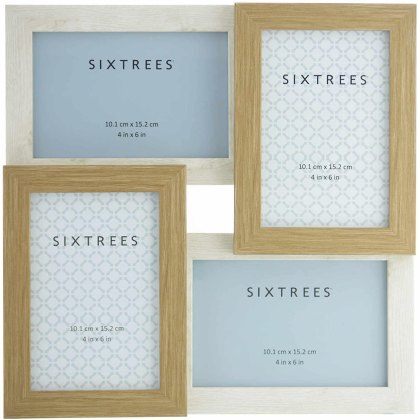 Sixtrees Star White and Oak Aperture Photo Frame Sixtrees Star White and Oak Aperture Photo Frame
