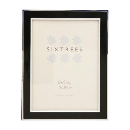 Sixtrees Abbey Black Polished Silver Photo Frame