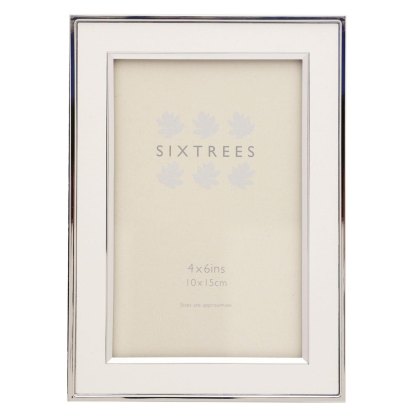 Sixtrees Abbey White Polished Silver Photo Frame