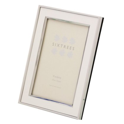 Sixtrees Abbey White Polished Silver Photo Frame