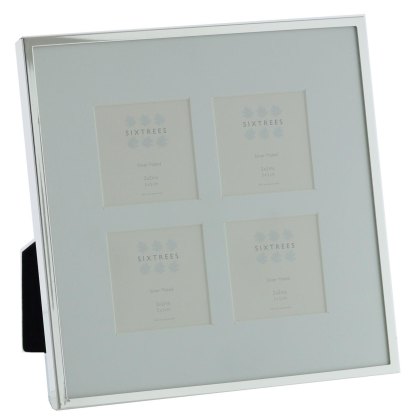 Sixtrees Park Lane Silver Plated Four Aperture Photo Frame