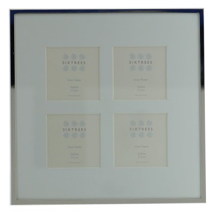 Sixtrees Park Lane Silver Plated Four Aperture Photo Frame Sixtrees Park Lane Silver Plated Four Aperture Photo Frame