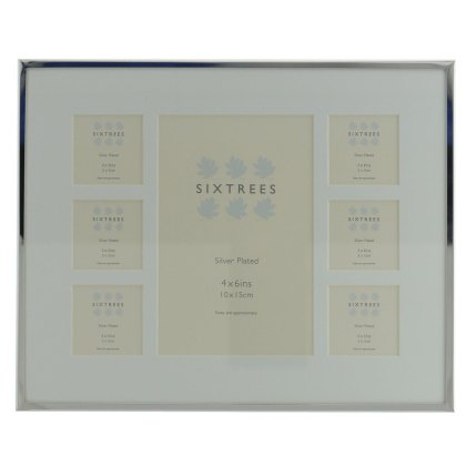 Sixtrees Park Lane Silver Plated Seven Aperture Photo Frame