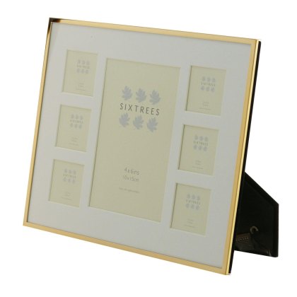 Sixtrees Park Lane Rose Gold Narrow Profile 7 Collage Photo Frame