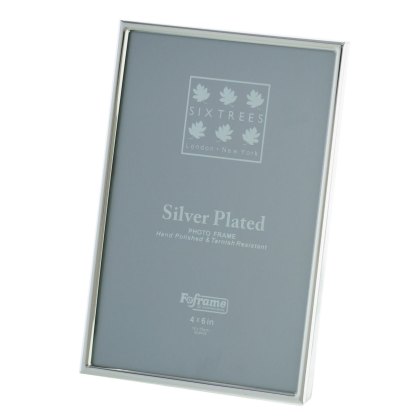Sixtrees Cambridge Narrow Rim Silver Plated Photo Frame