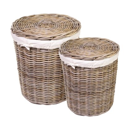 Stow Green Grey Kunu Rattan Linen Basket Stow Green Grey Kunu Rattan Linen Basket