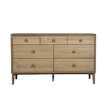 Anders Oak 7 Drawer Wide Chest