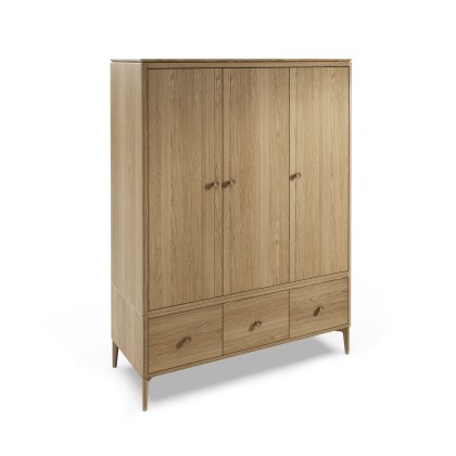 Anders Oak 3 Door Wardrobe