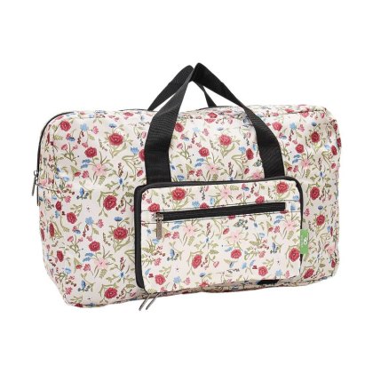 Eco Chic Beige Floral Foldable Holdall