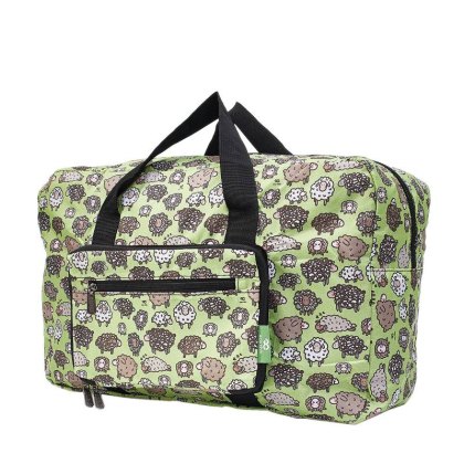Eco Chic Green Cute Sheep Foldable Holdall