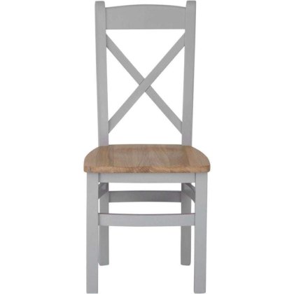 Derwent Grey Wooden Cross Back Chair