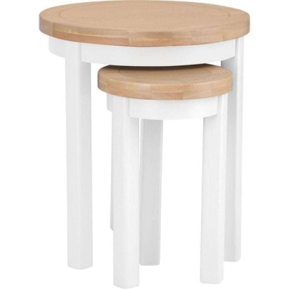 Derwent White Round Nest of 2 Tables