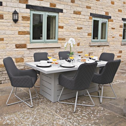 Marlow 6 Seater Rattan Effect Round Garden Table & Chairs, M&S Collection, M&S