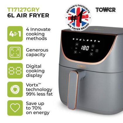 Tower Vortx Digital Air Fryer 6L Grey