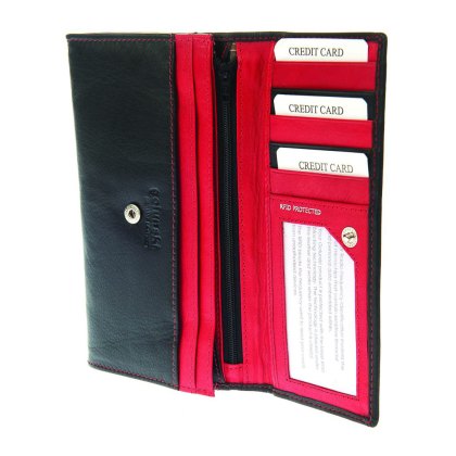Golunski Ladies Black Red Fold Purse