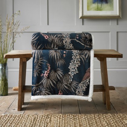 Deyongs Peacock Sherpa Reverse Fleece Throw