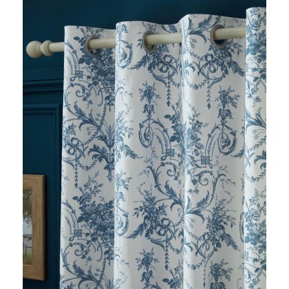 Laura Ashley Tuileries Midnight Ready Made Curtains