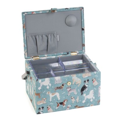 Dogs Large Sewing Box with Handle