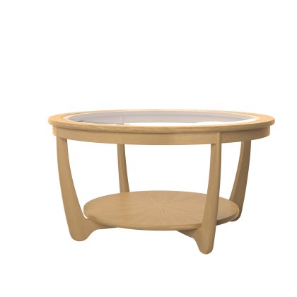 Warwick Oak Glass Round Coffee Table