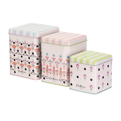 Cath Kidston Painted Table Set of 3 Stacking Storage Tins