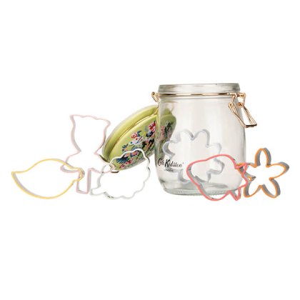 Cath Kidston Painted Table Glass Jar with 6 Piece Cookie Cutters