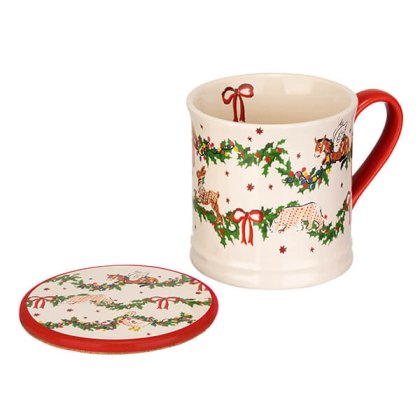 Cath Kidston Christmas Mug & Coaster Set