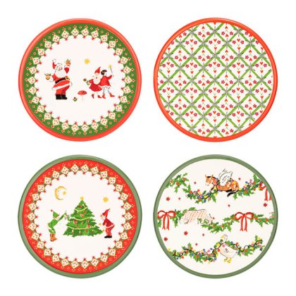 Cath Kidston Christmas Ceramic Coaster Set