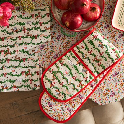 Cath Kidston Christmas Double Oven Glove