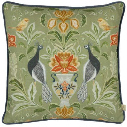 Evans Lichfield Chatsworth Peacock Cushion Sage