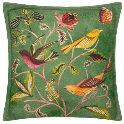 Wylder Holland Park Hedgerow Birds Cushion Green Wylder Holland Park Hedgerow Birds Cushion Green