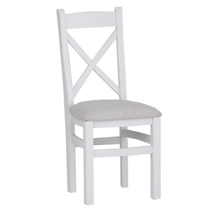 Derwent White Cross Back Fabric Chair