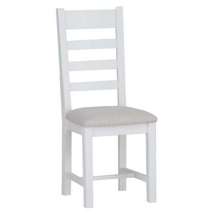Derwent White Ladder Back Fabric Chair
