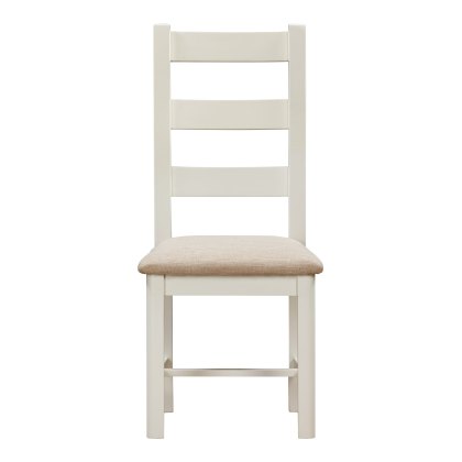 Silverdale Painted Ladder Back Fabric Seat Chair Silverdale Painted Ladder Back Fabric Seat Chair